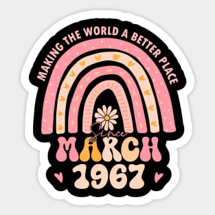 Turning 57 Retro March 1967 57Th Birthday For Women Sticker